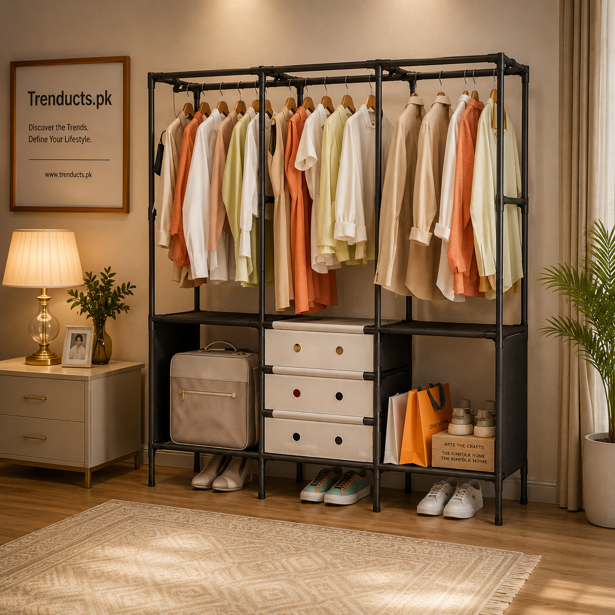 Multi-Functional Modular Wardrobe System – Heavy-Duty Space-Saving