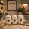 Luxury 3-Piece Metal Countertop Canister Set – Airtight Tea, Coffee, and Sugar Storage Jars