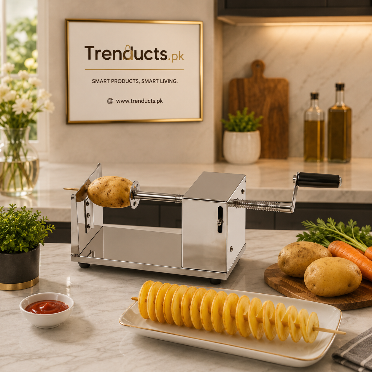 Stainless Steel Manual Potato Spiral Machine