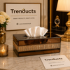 Luxury Tissue Box – Premium High-Capacity Dispenser with Textured Crystal Accent