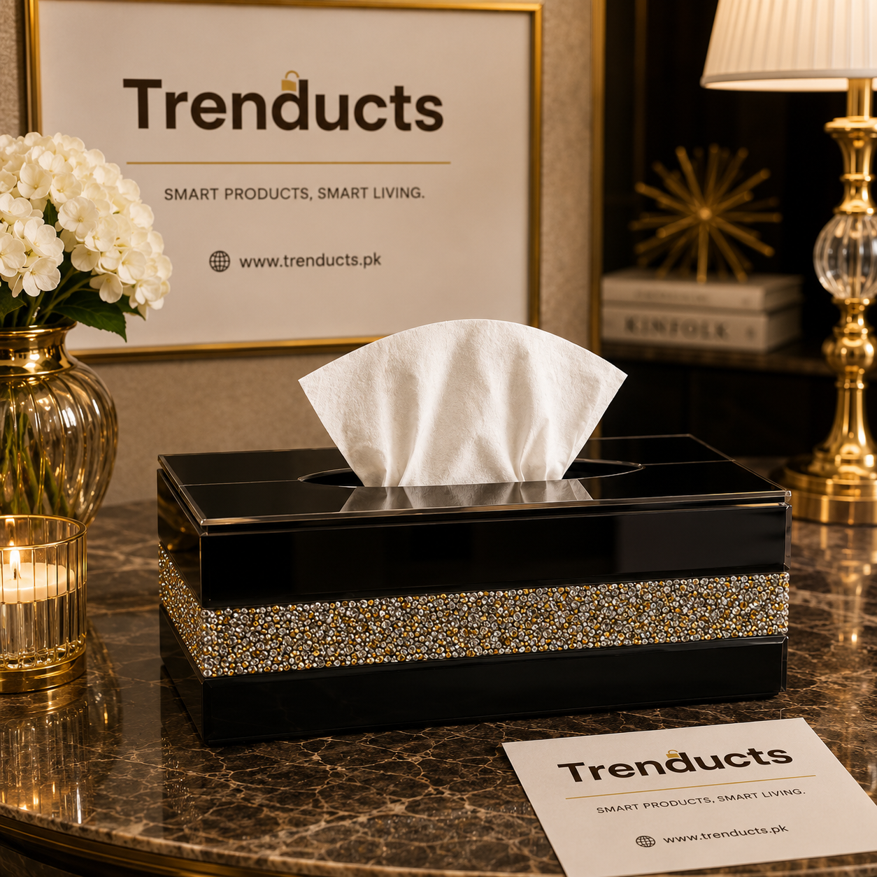 Imperial Tissue Box – Premium High-Gloss Desktop Dispenser