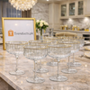 Gold-Rimmed Crystal Dessert Coupes - Luxury 6pcs Set