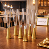 Screw Champagne Flutes – Gold Textured Set of 6