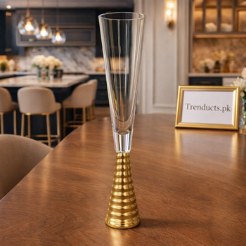 Screw Champagne Flutes – Gold Textured Set of 6