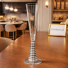 Screw Champagne Flutes – Silver Textured Set of 6