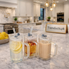 Minimalist Rectangular Glass Tumbler with Matching Glass Straw