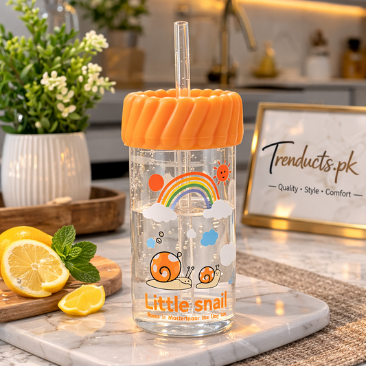 Snail-Inspired Straw Cup – Whimsical 420ML Drinkware