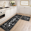 2pc Modern Kitchen Runner Set – Anti-Slip Floor Mats