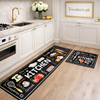 2pc Kitchen Runner Set – Anti-Slip Culinary Decor (Random design)
