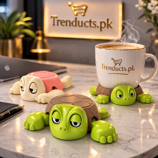 Funny Turtle Coaster – Interactive Desk Mug Holder