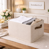 Foldable Clothes Storage Box with Brown Handle