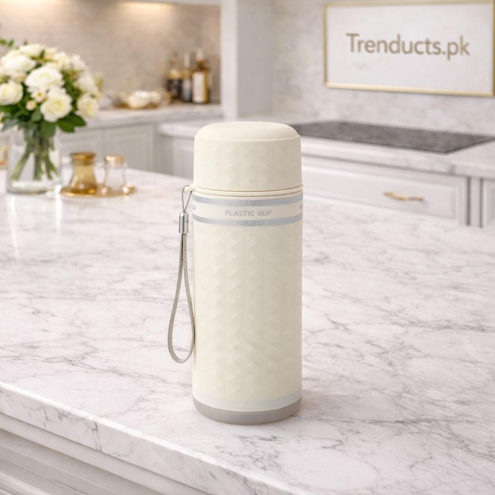 Minimalist Cream Portable Cup with Secure Cap