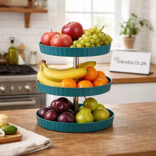 Modern Blue 3 Tiered Storage Stand – Multi-Purpose Organizer