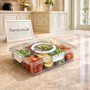 Nordic Rotating Petal Dry Fruit Box – Creative Multi-Compartment Snack Tray