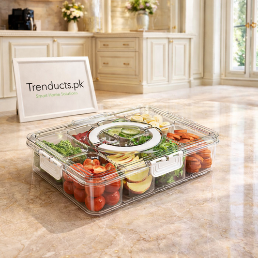 Nordic Rotating Petal Dry Fruit Box – Creative Multi-Compartment Snack Tray