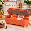 Four-Compartment Seasoning Box with Integrated Handles – Kitchen Spice Organizer