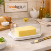 Clear Plastic Butter Dish with Integrated Butter Cutter – Kitchen Essential