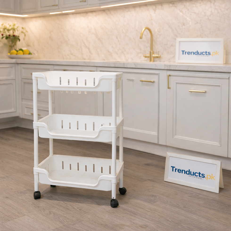Multifunctional 3-Layer Premium Plastic Storage Trolley