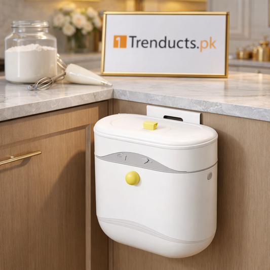 Wall-Mounted Swing-Top Waste Bin – Waterproof Space-Saver