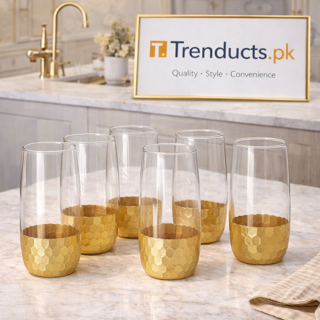 Artisan Hand-Hammered Crystal Glass Set (6-Piece)