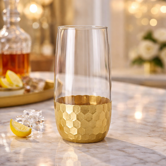 Artisan Hand-Hammered Crystal Glass Set (6-Piece)