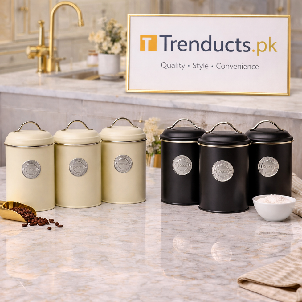 Premium Metallic Airtight Storage Jar Set (3-Piece)