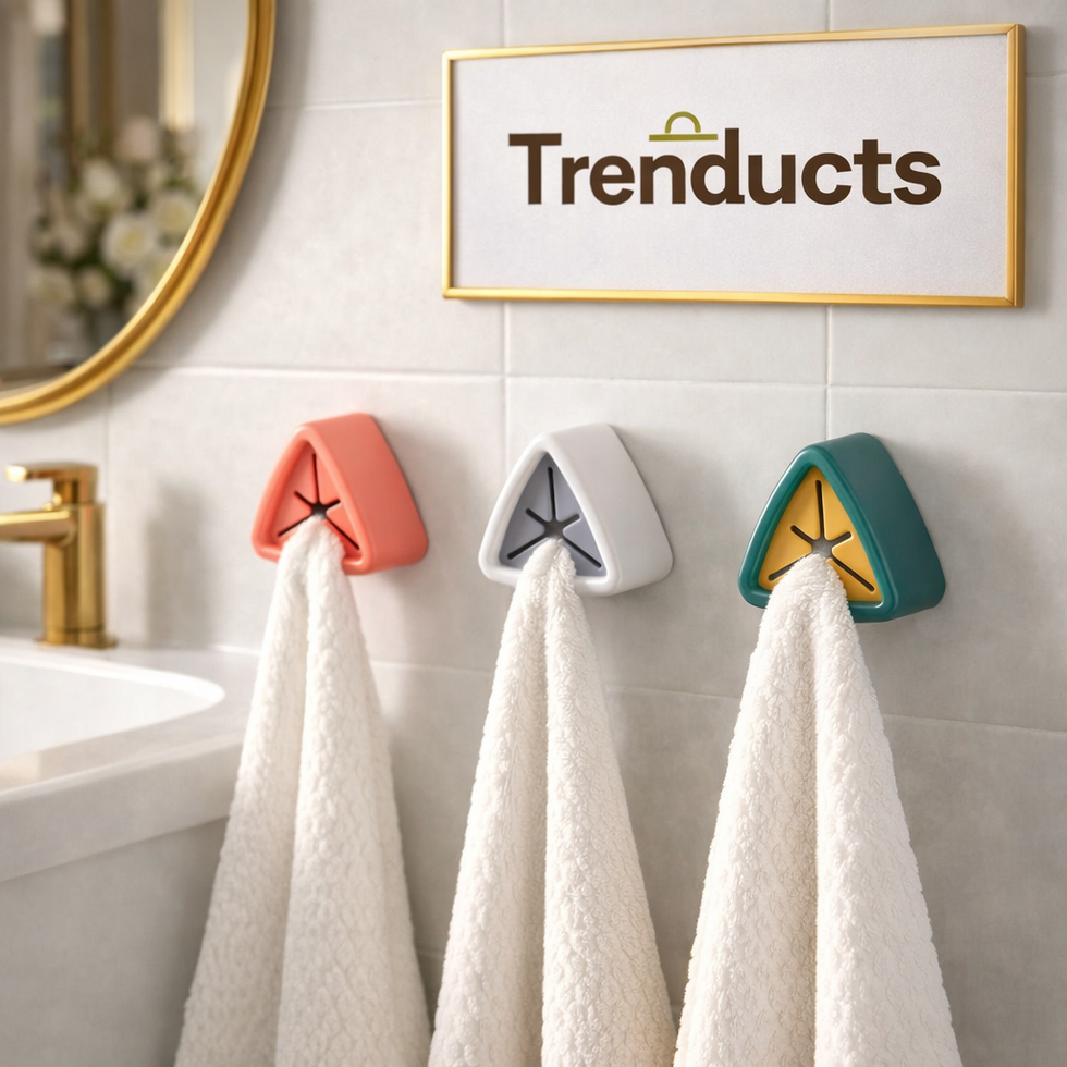 3-Piece Self-Adhesive Towel Holder Set – Drill-Free Wall Mount