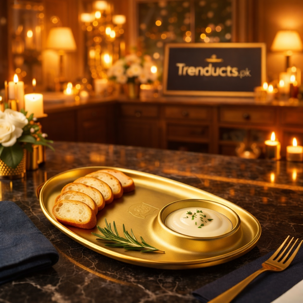 Elegant Gold Oval Snack & Dip Platter – Luxury Serving Tray