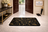 Luxurious Gold Stripe Faux Rabbit Fur Mat – Ultra-Soft Anti-Slip Accent Rug