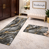 Premium Marble-Style 2-Piece Runner Mat Set