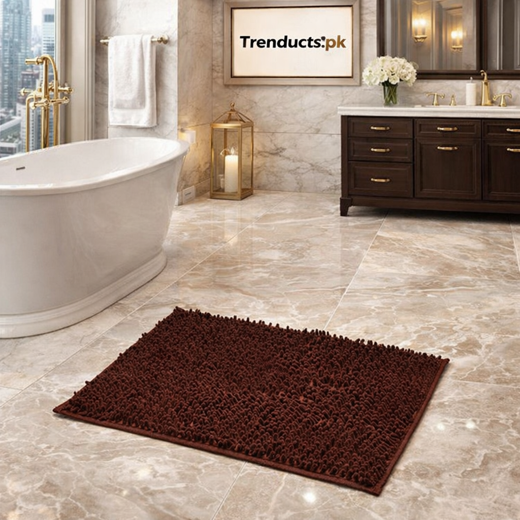 Premium Microfiber Anti-Slip Bath Mat – Ultra Absorbent Soft Bathroom Rug