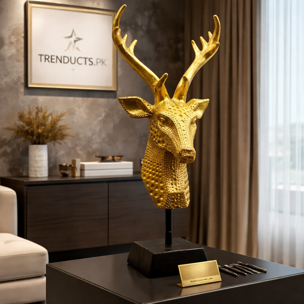 Nordic Geometric Deer Head Wall Sculpture – Modern 3D Animal Art Decor