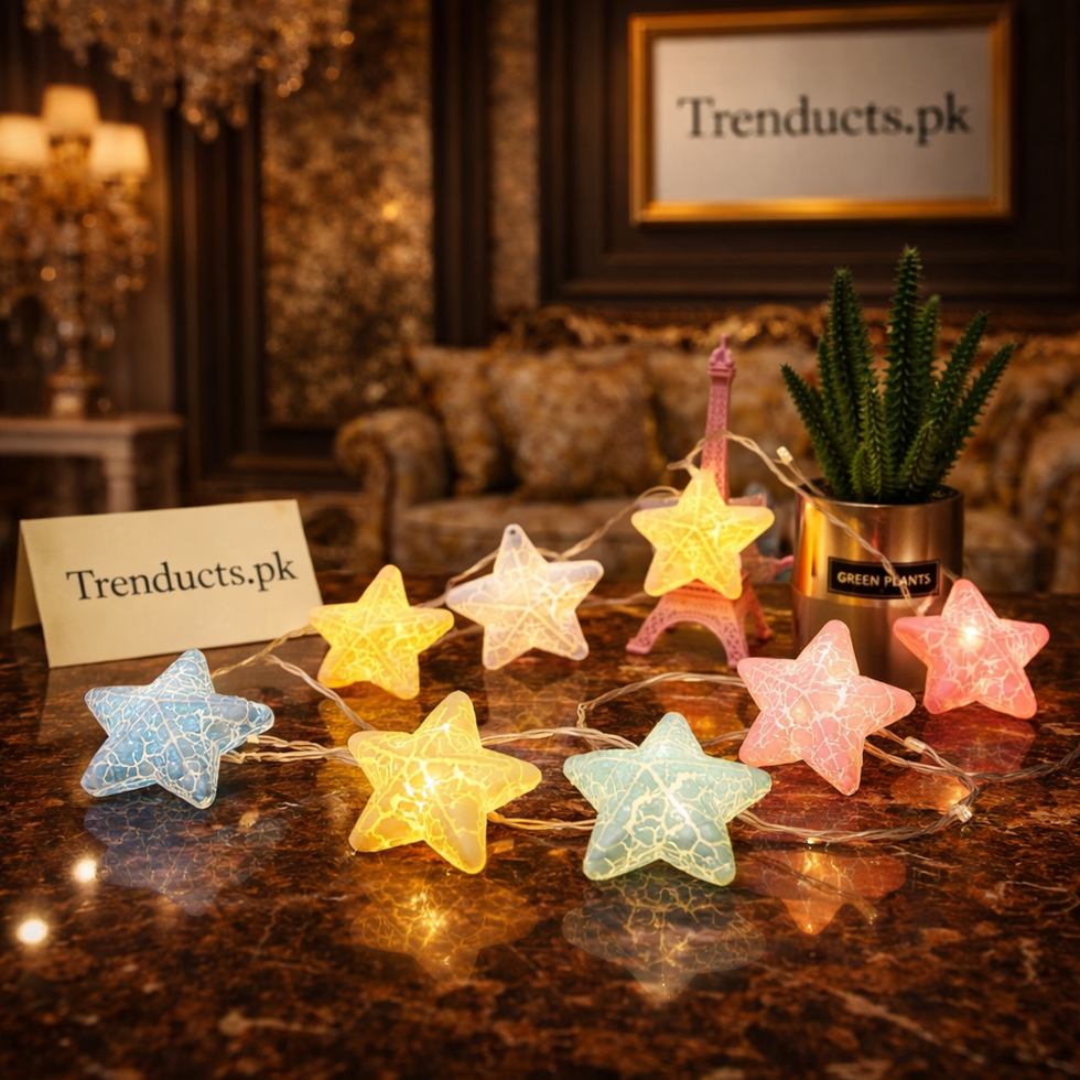 StarBright PVC Star String Lights - Warm Fairy Lights