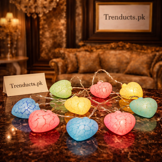 10-meter warm white battery-operated copper wire LED string lights neatly packed in a transparent PVC box.