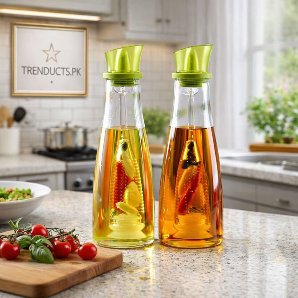 Glass Olive Oil Infuser & Dispenser Bottle – Herb & Spice Flavor Infusing Container