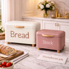 Premium 2-Piece Bread Box & Matching Canister Set – Minimalist Countertop Storage