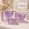 3-Piece New Year Cosmetic Organizer Set – Luxury Toiletry & Makeup Travel Bag Trio (Random Design)