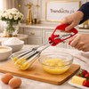 Semi-Automatic Stainless Steel Hand Beater – Manual Spring-Action Egg Whisk & Milk Frother