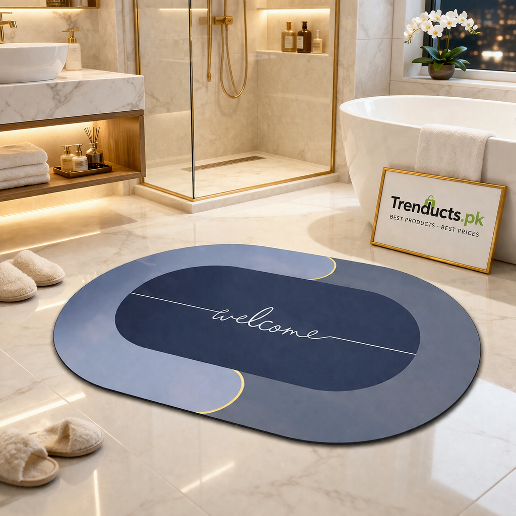 Super Absorbent Nappa Leather Bathroom Mat – Anti-Slip Quick-Dry Magic Floor Rug