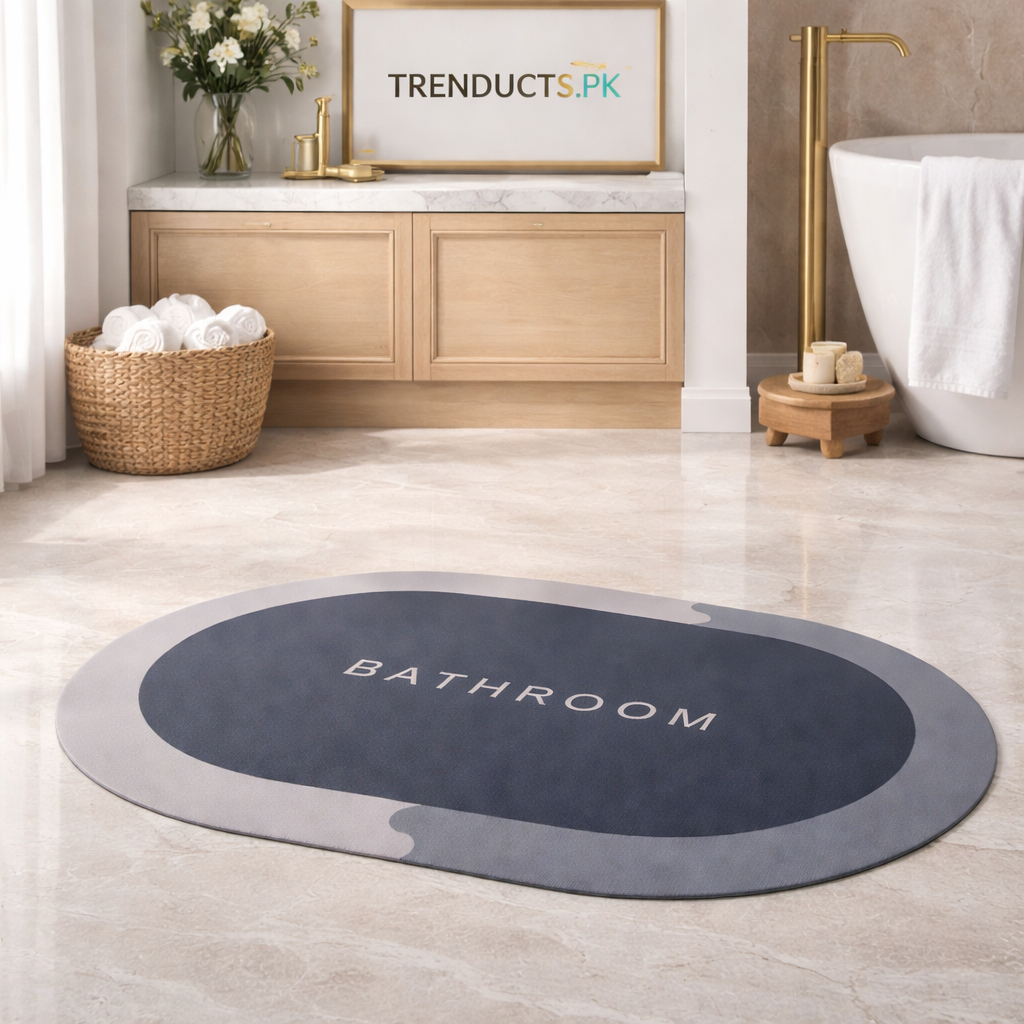 Super Absorbent Nappa Leather Bathroom Mat – Anti-Slip Quick-Dry Magic Floor Rug