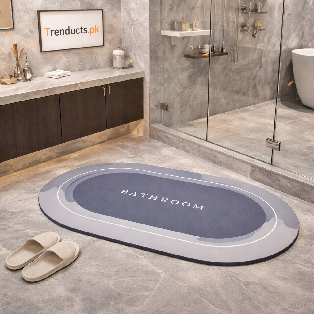Super Absorbent Nappa Leather Bathroom Mat – Anti-Slip Quick-Dry Magic Floor Rug