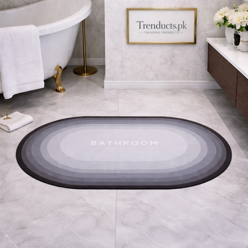 Super Absorbent Nappa Leather Bathroom Mat – Anti-Slip Quick-Dry Magic Floor Rug