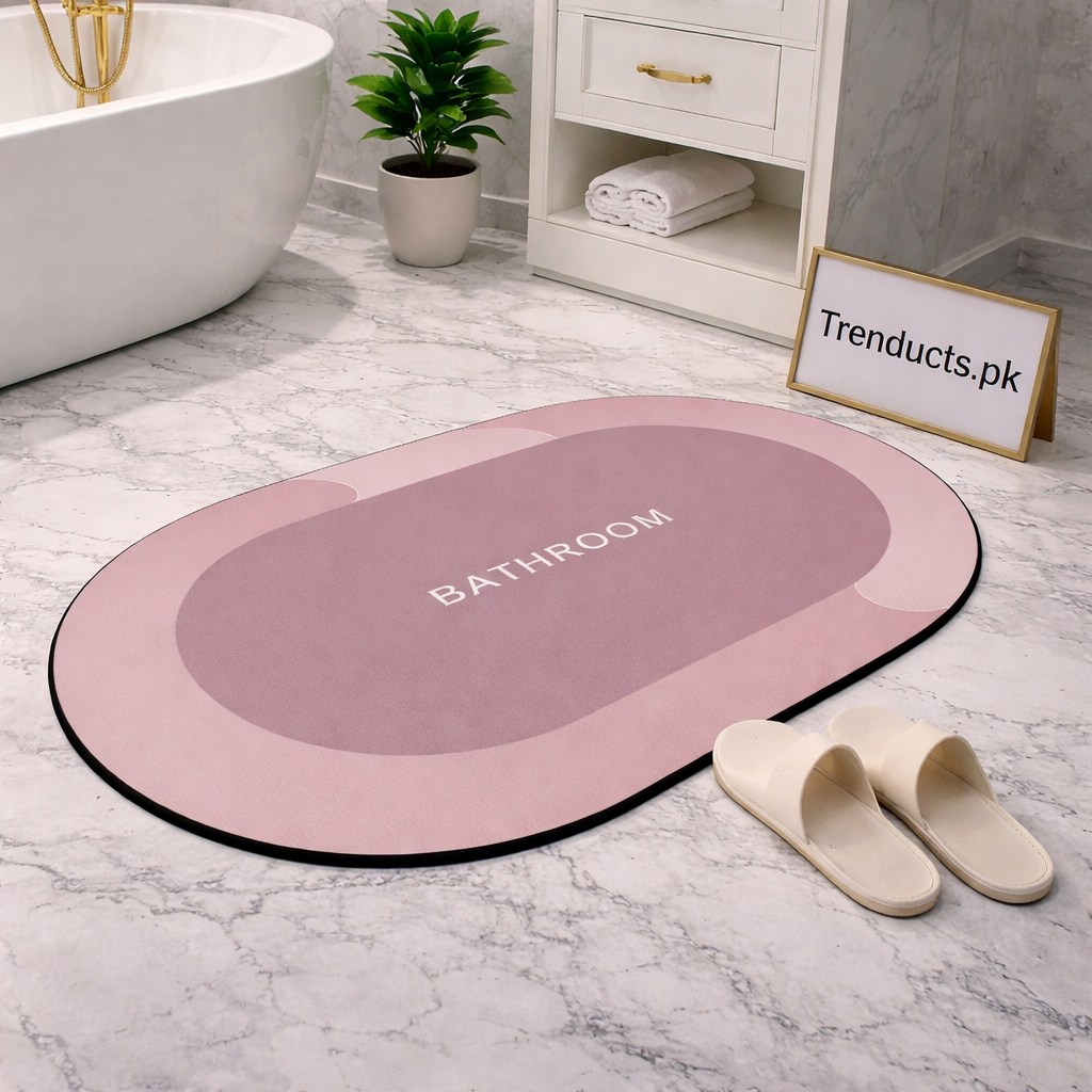 Super Absorbent Nappa Leather Bathroom Mat – Anti-Slip Quick-Dry Magic Floor Rug