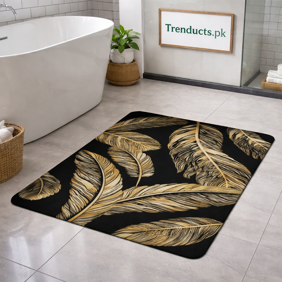 Modern Square-Edge Quick-Dry Bathroom Mat – Super Absorbent Anti-Slip Floor Rug