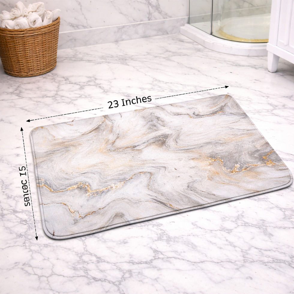 Modern Square-Edge Quick-Dry Bathroom Mat – Super Absorbent Anti-Slip Floor Rug