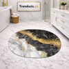 Luxury Oval Marble Pattern Bathroom Mat – Quick-Dry Super Absorbent Anti-Slip Rug