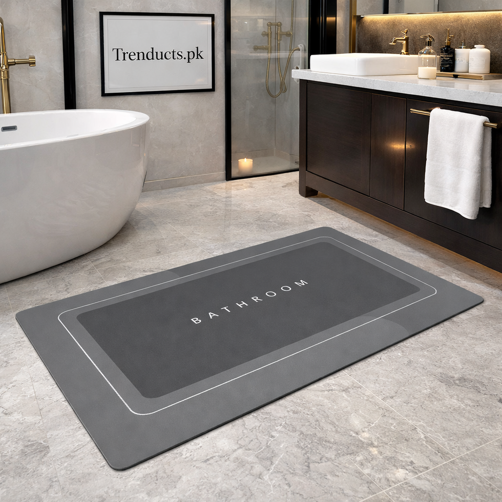 Square Bath & Kitchen Mat – Super Absorbent Quick-Dry Anti-Slip Floor Rug