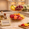 Luxury Gold Metal 2-Tier Fruit Basket – Elegant Table Decor