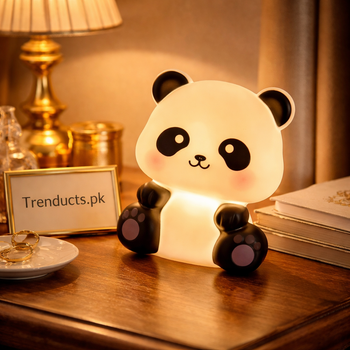 Mini Silicone Tapping Panda Night Light Lamp, Cell Operated and Portable for Kids Bedroom Decor.