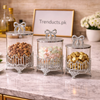 Crystal Lattice 3-Piece Storage Jar Set – Luxury Kitchen Organizers